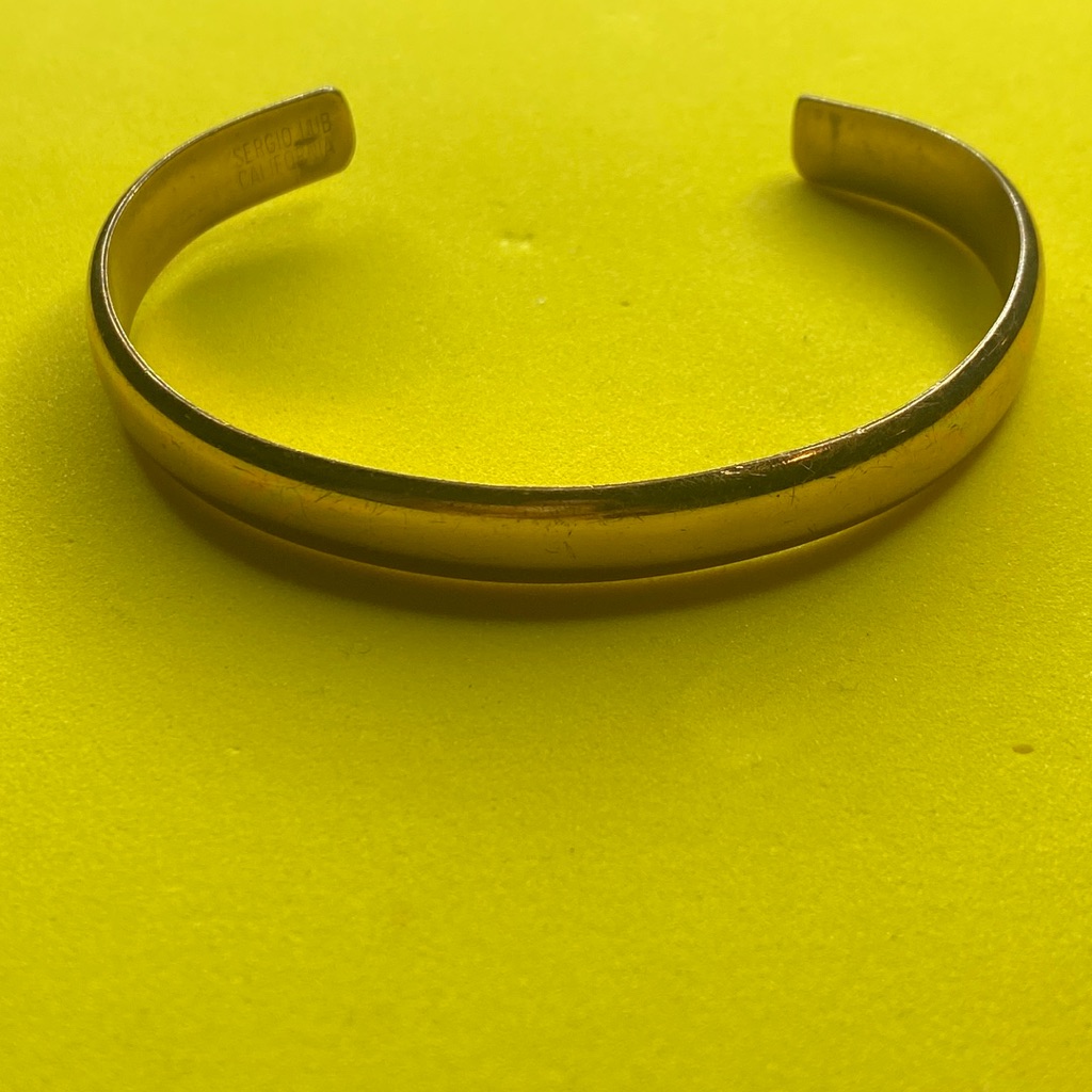 Signed Sergio Lub California Gold Color Cuff Bracelet